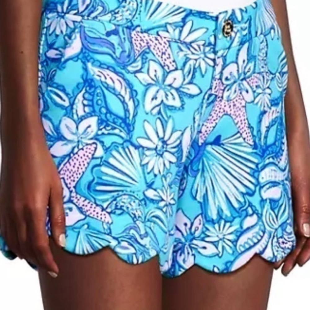 NWT Lilly Pulitzer size 10 Buttercup Knit Shorts in Amalfi Blue Item# 9S